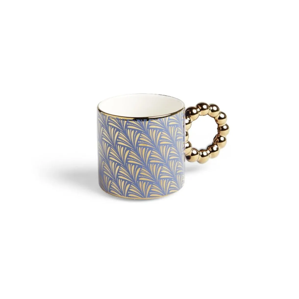 Gifi Lot de 2 mugs 30cl design chic bleu foncé et doré Discount