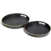 Gifi Lot de 2 plateaux Ø29cm et Ø36cm plastique noir Sale