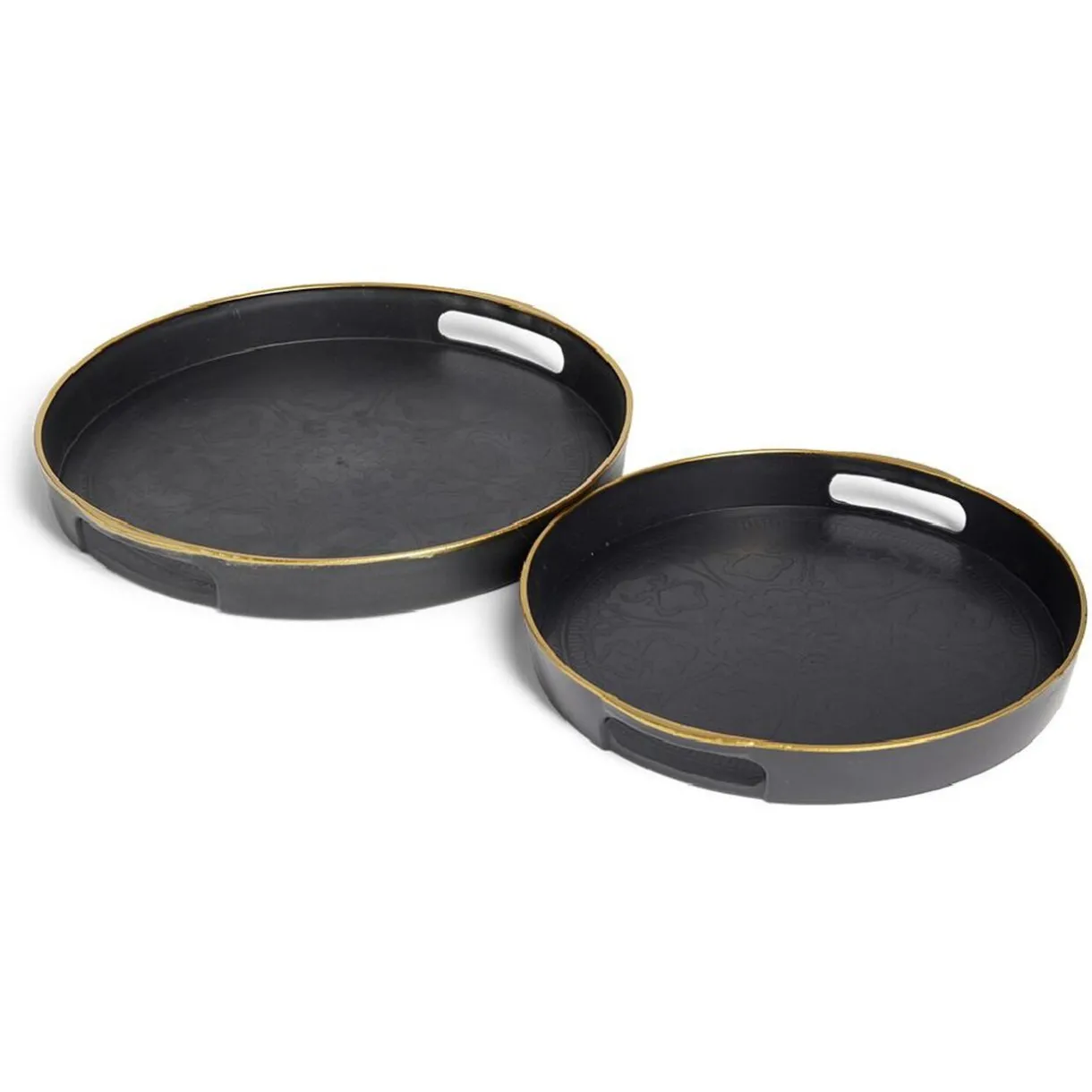 Gifi Lot de 2 plateaux Ø29cm et Ø36cm plastique noir Sale