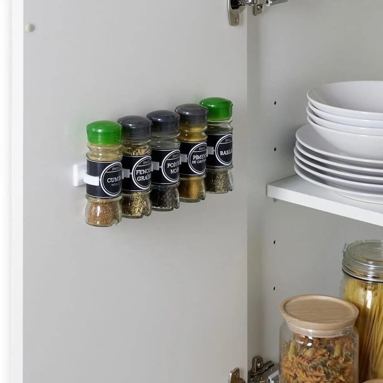 Gifi Lot de 2 porte-épices adhésifs support de rangement pour bocal Outlet