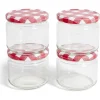 Gifi Lot de 4 pots à confiture acier et verre Ø7,5xH8,7cm Outlet
