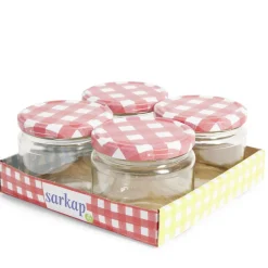 Gifi Lot de 4 pots à confiture acier et verre Ø7,5xH8,7cm Outlet