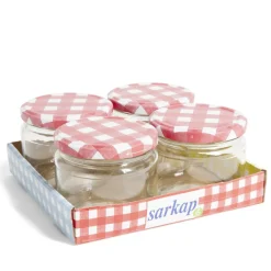 Gifi Lot de 4 pots à confiture acier et verre Ø7,5xH8,7cm Outlet