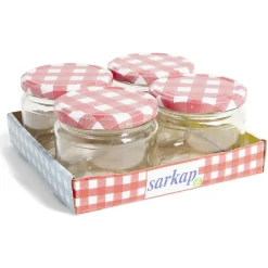 Gifi Lot de 4 pots à confiture acier et verre Ø7,5xH8,7cm Outlet
