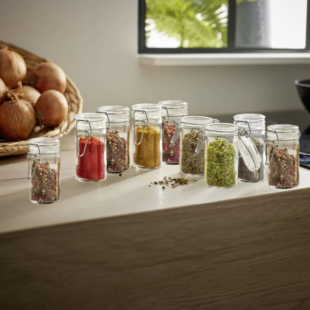 Gifi Lot de 3 pots à épices en verre
