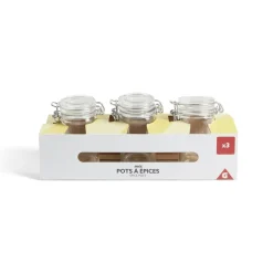 Gifi Lot de 3 pots à épices en verre