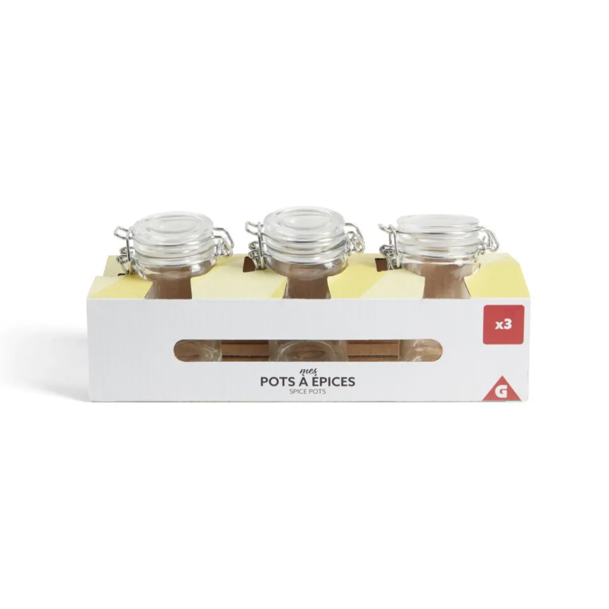 Gifi Lot de 3 pots à épices en verre
