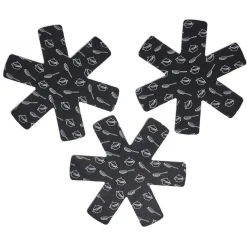 Gifi Lot de 3 protège-poêles Ø38cm polyester noir ou gris Sale