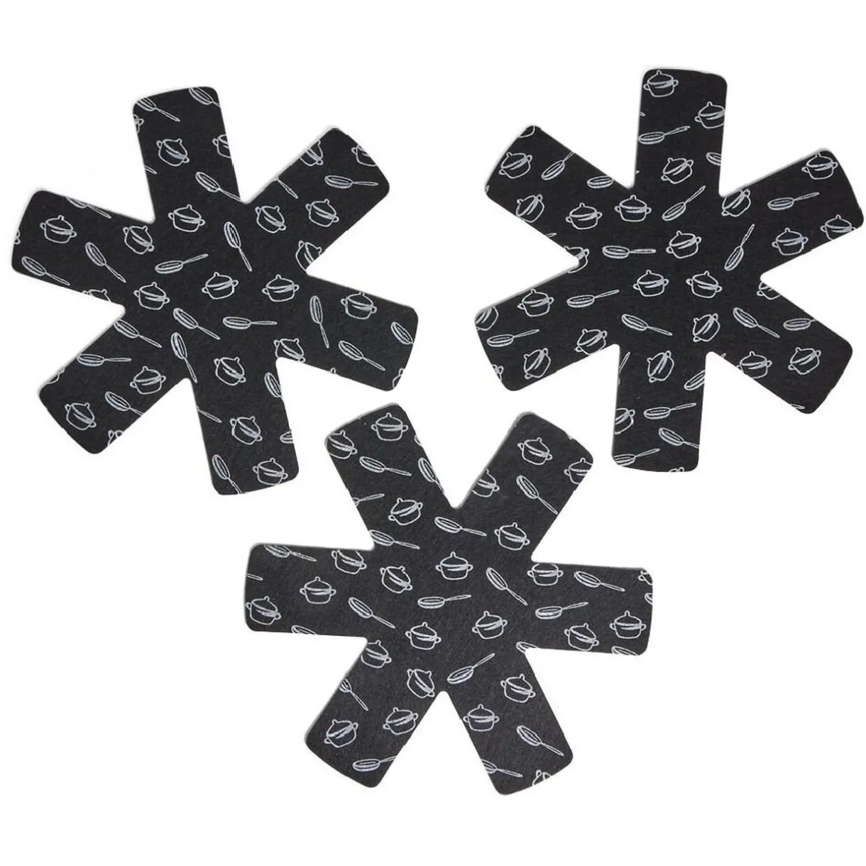 Gifi Lot de 3 protège-poêles Ø38cm polyester noir ou gris Sale