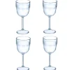 Gifi Lot de 4 verres à pied en plastique effet martelé