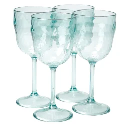 Gifi Lot de 4 verres à pied en plastique effet martelé