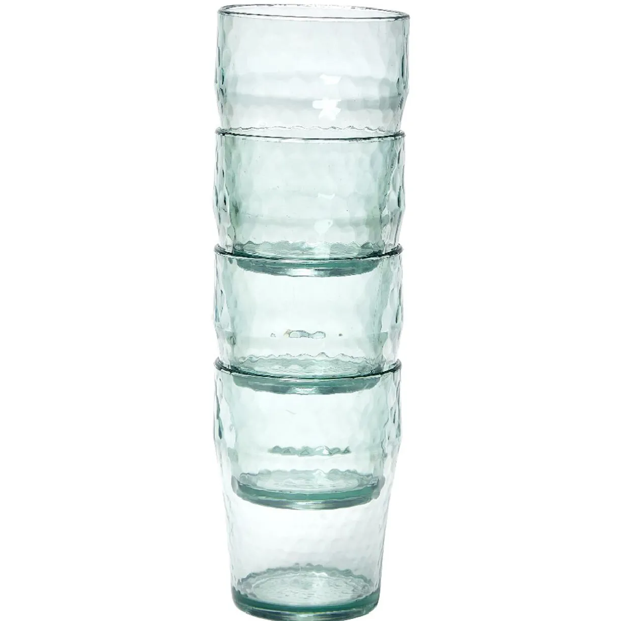 Gifi Lot de 4 verres bas en plastique effet martelé