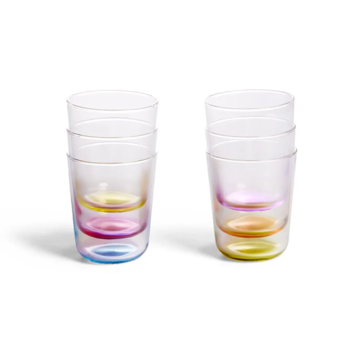 Gifi Lot de 6 verres 31cl transparents avec fond coloré Sale