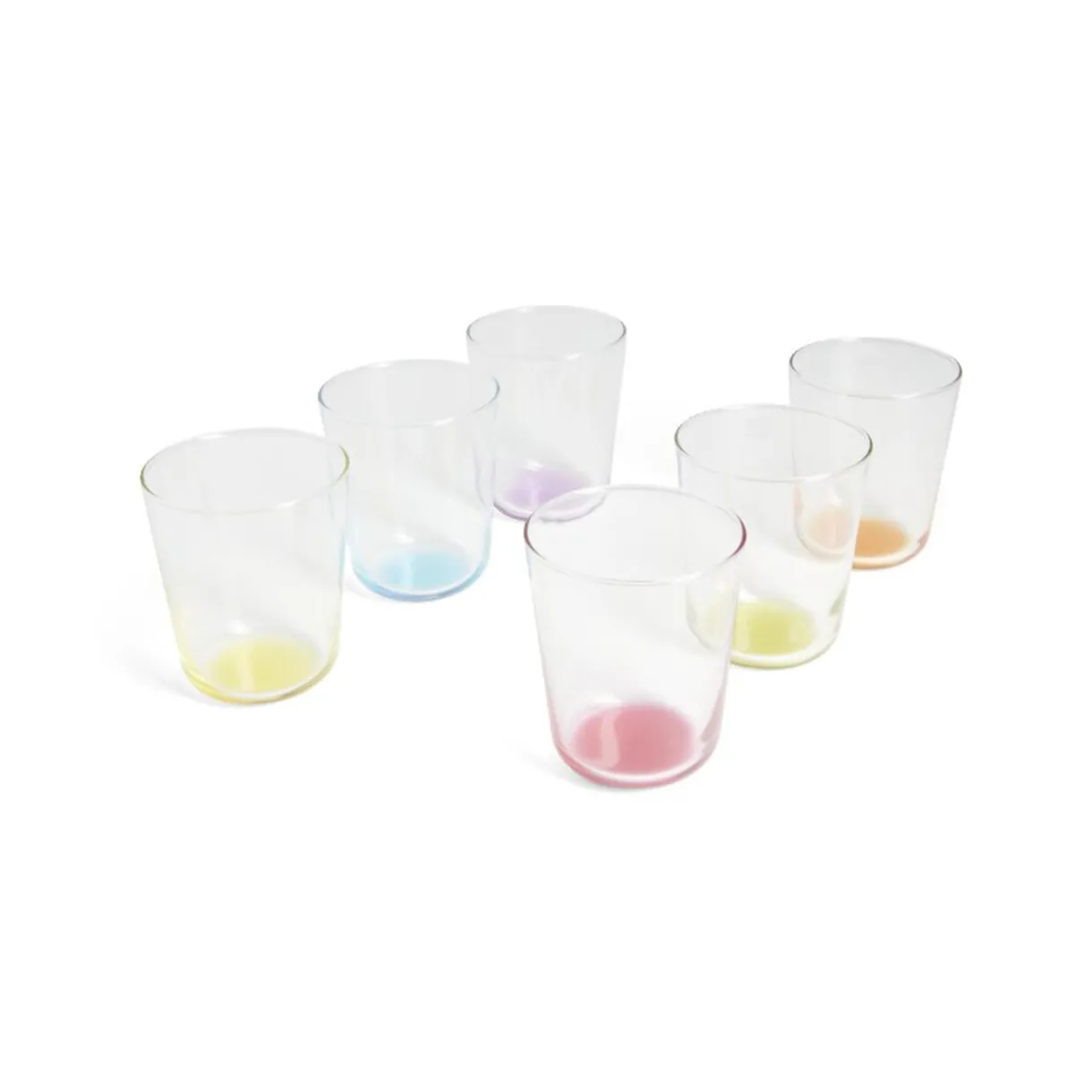 Gifi Lot de 6 verres 31cl transparents avec fond coloré Sale