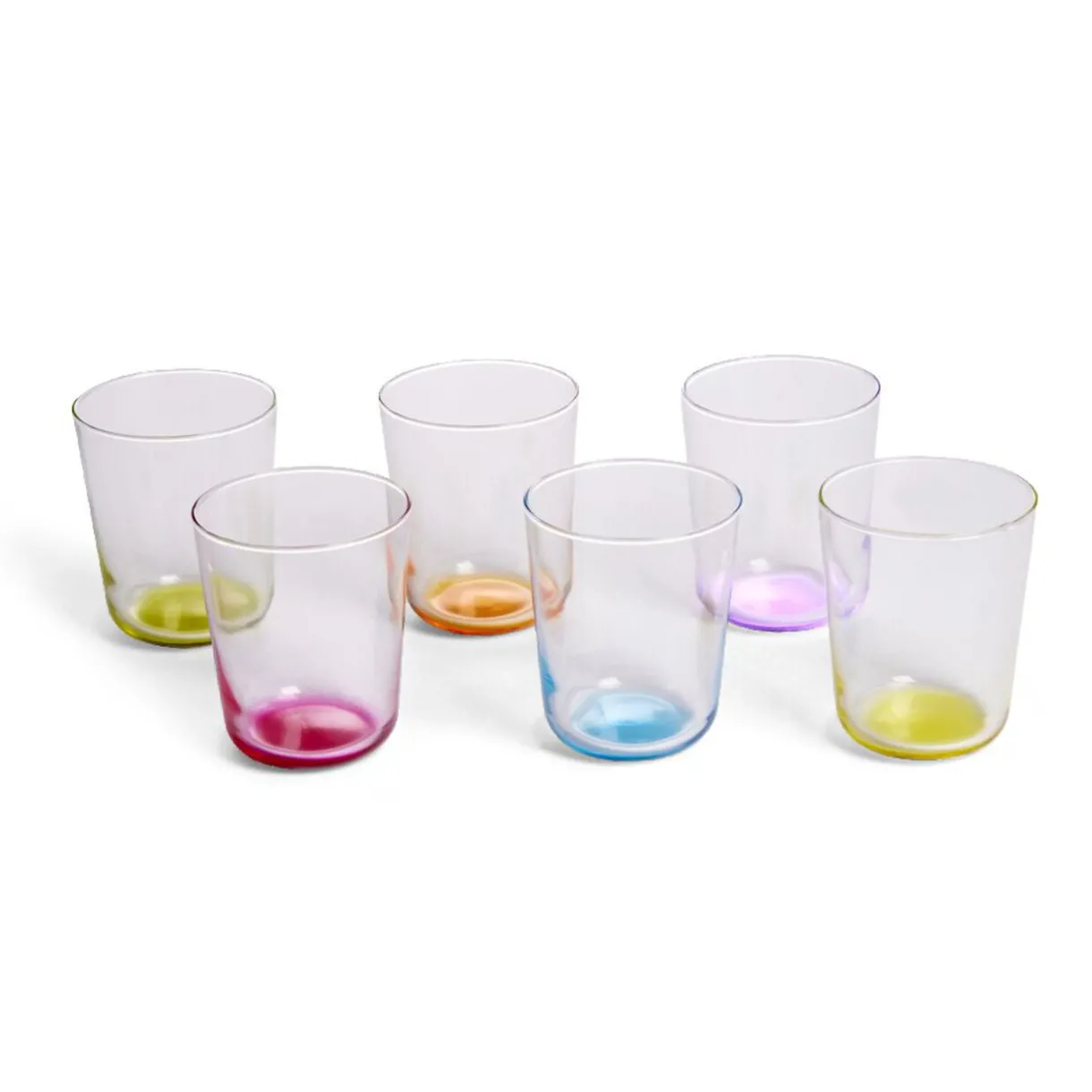 Gifi Lot de 6 verres 31cl transparents avec fond coloré Sale