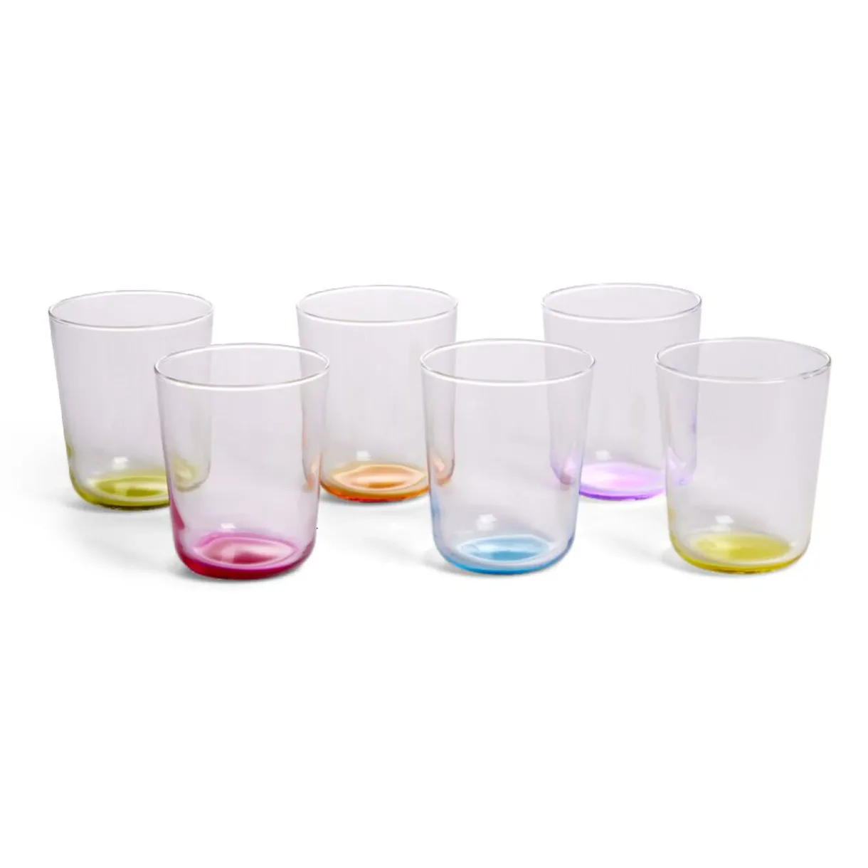 Gifi Lot de 6 verres 31cl transparents avec fond coloré Sale