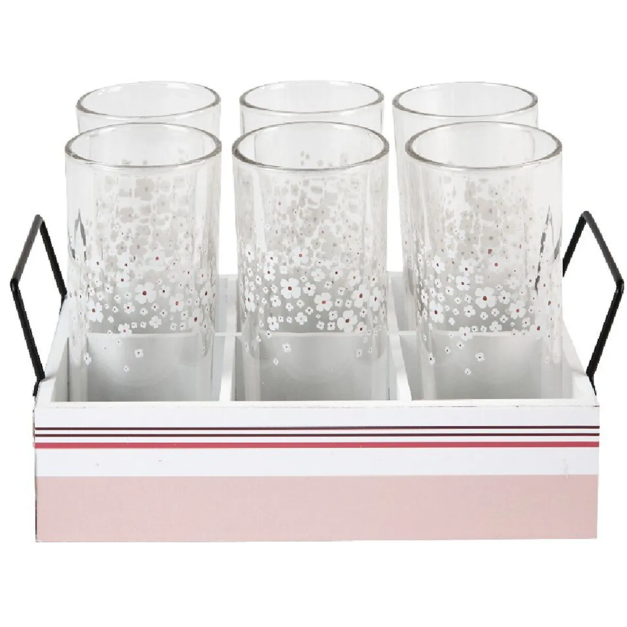 Gifi Lot de 6 verres hauts sur un plateau