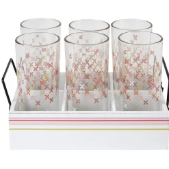 Gifi Lot de 6 verres hauts sur un plateau