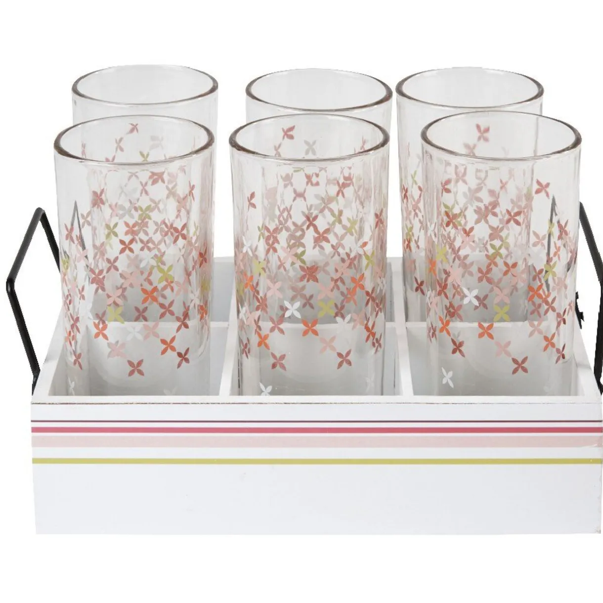 Gifi Lot de 6 verres hauts sur un plateau