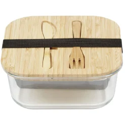 Gifi Luchbox avec couverts bambou et verre 1,1 L Best