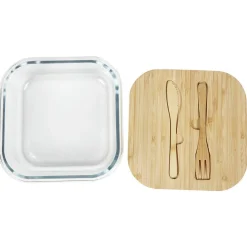 Gifi Luchbox avec couverts bambou et verre 1,1 L Best