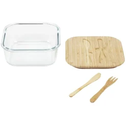 Gifi Luchbox avec couverts bambou et verre 1,1 L Best