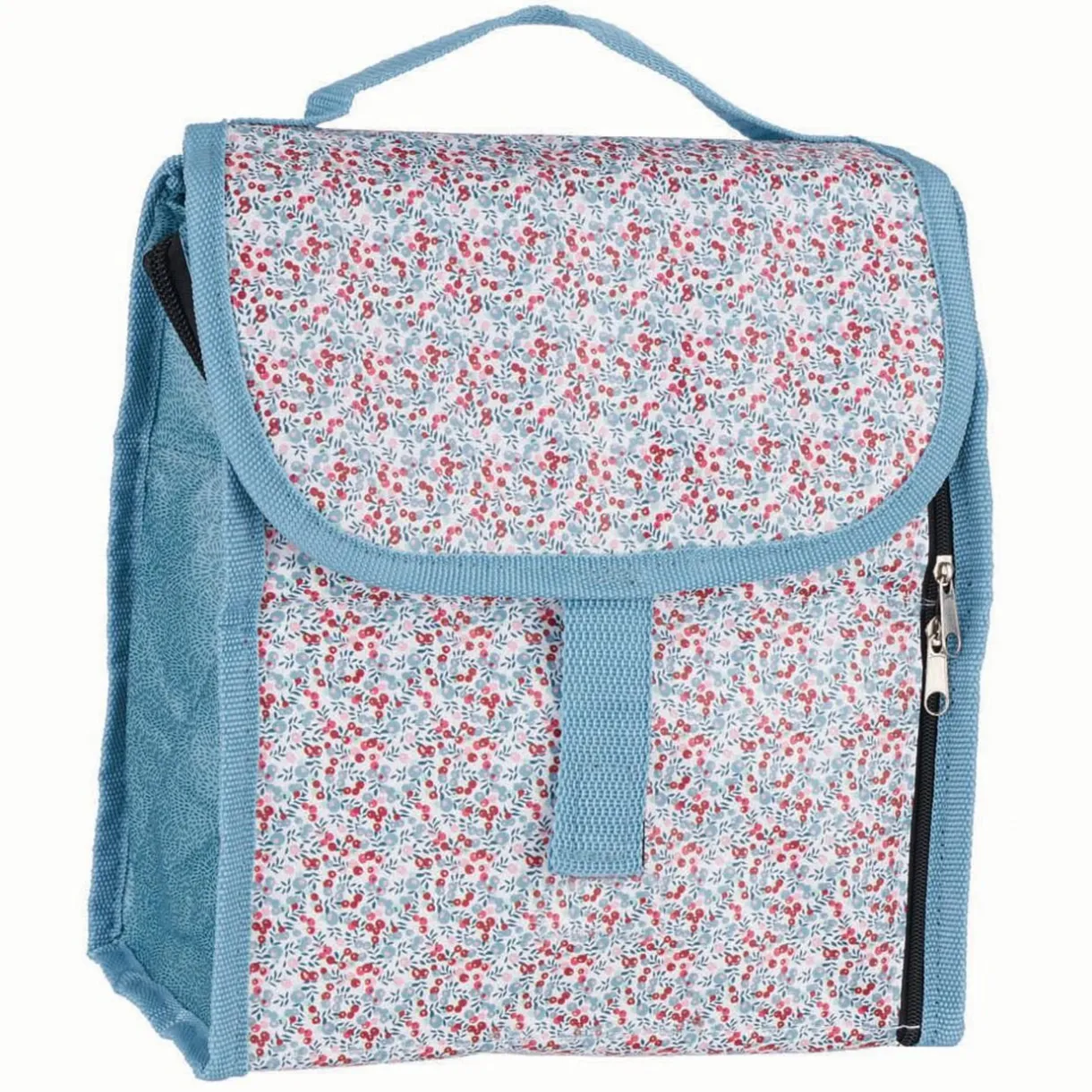 Gifi Lunch bag réfrigérant blanc et bleu motif fleuri rouge 2,3 L Outlet