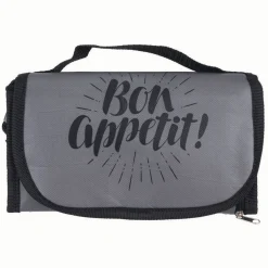 Gifi Lunch bag réfrigérant gris et noir inscription Bon Appétit ! Outlet