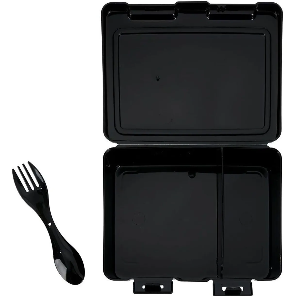 Gifi Lunch box à 2 compartiments - Boîte alimentaire en plastique noir 1L Outlet