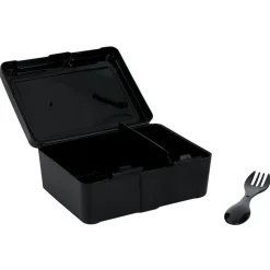 Gifi Lunch box à 2 compartiments - Boîte alimentaire en plastique noir 1L Outlet