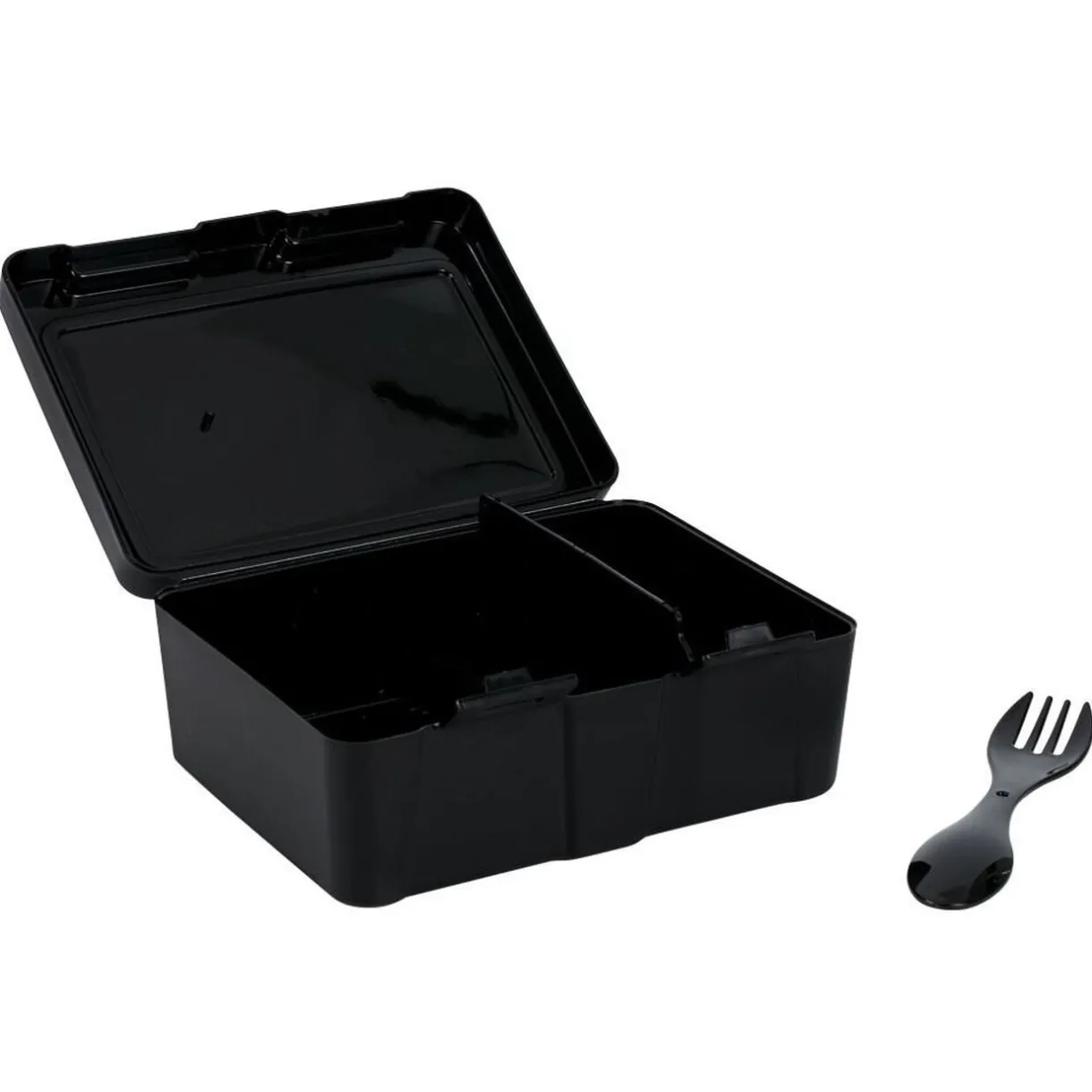 Gifi Lunch box à 2 compartiments - Boîte alimentaire en plastique noir 1L Outlet