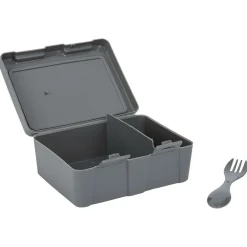 Gifi Lunch box à 2 compartiments - Boîte alimentaire en plastique gris 1L Outlet