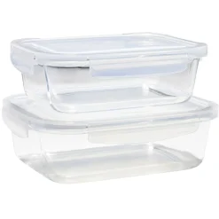 Gifi Lunchbox en verre x2 avec couvercle 640ml et 1,05L Online