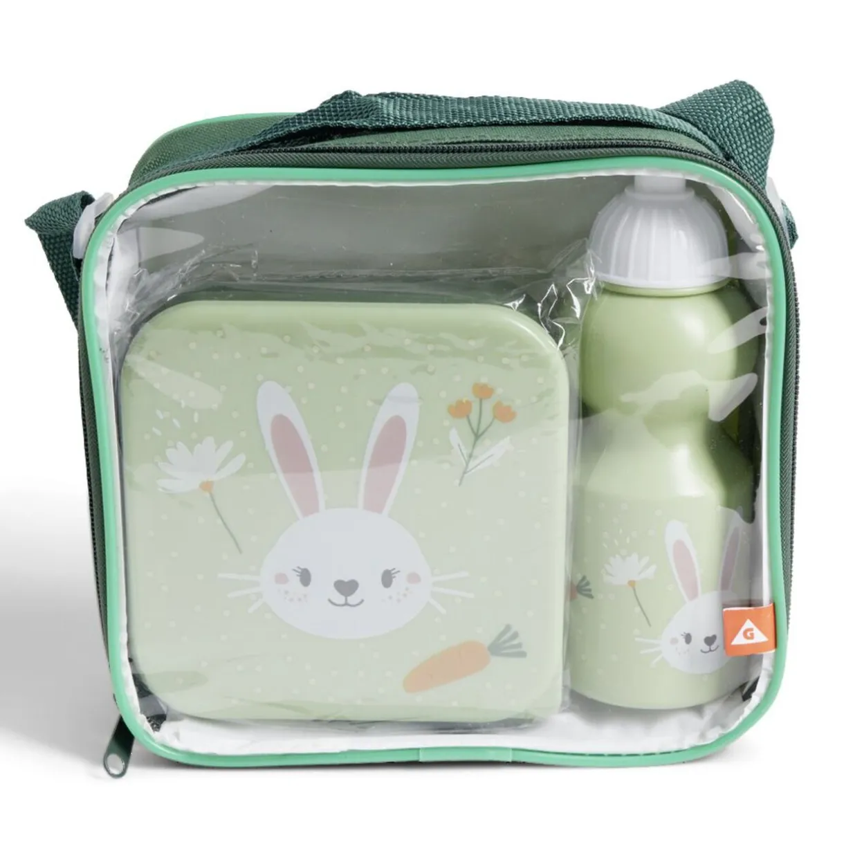 Gifi Lunchbox enfant 720ml avec gourde 350ml et sac de transport lapin vert New