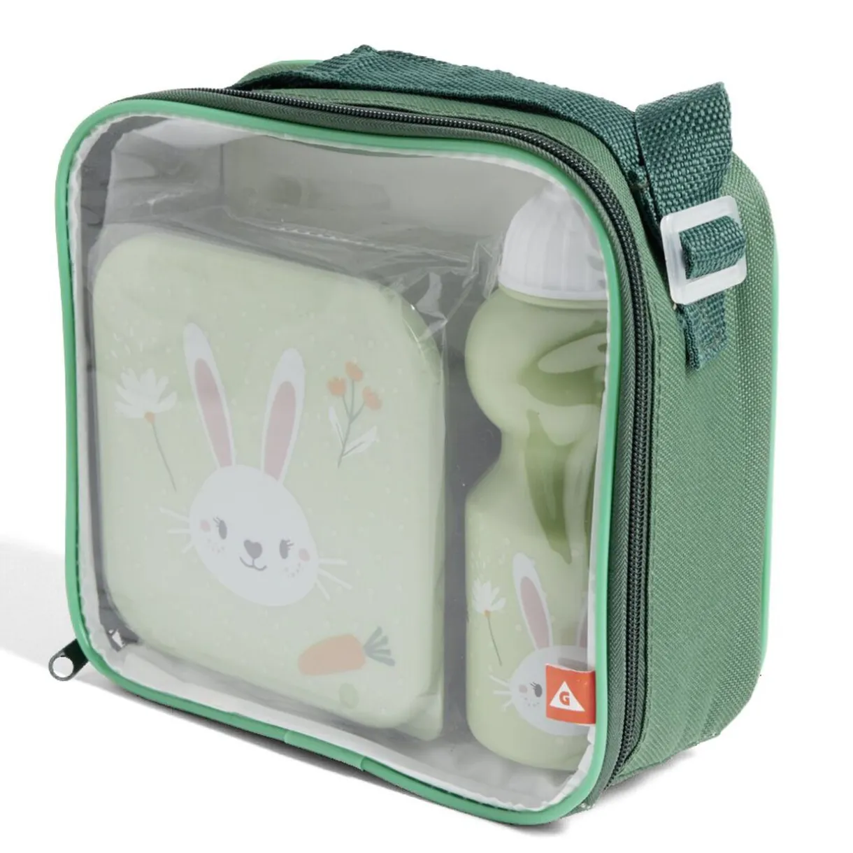 Gifi Lunchbox enfant 720ml avec gourde 350ml et sac de transport lapin vert New