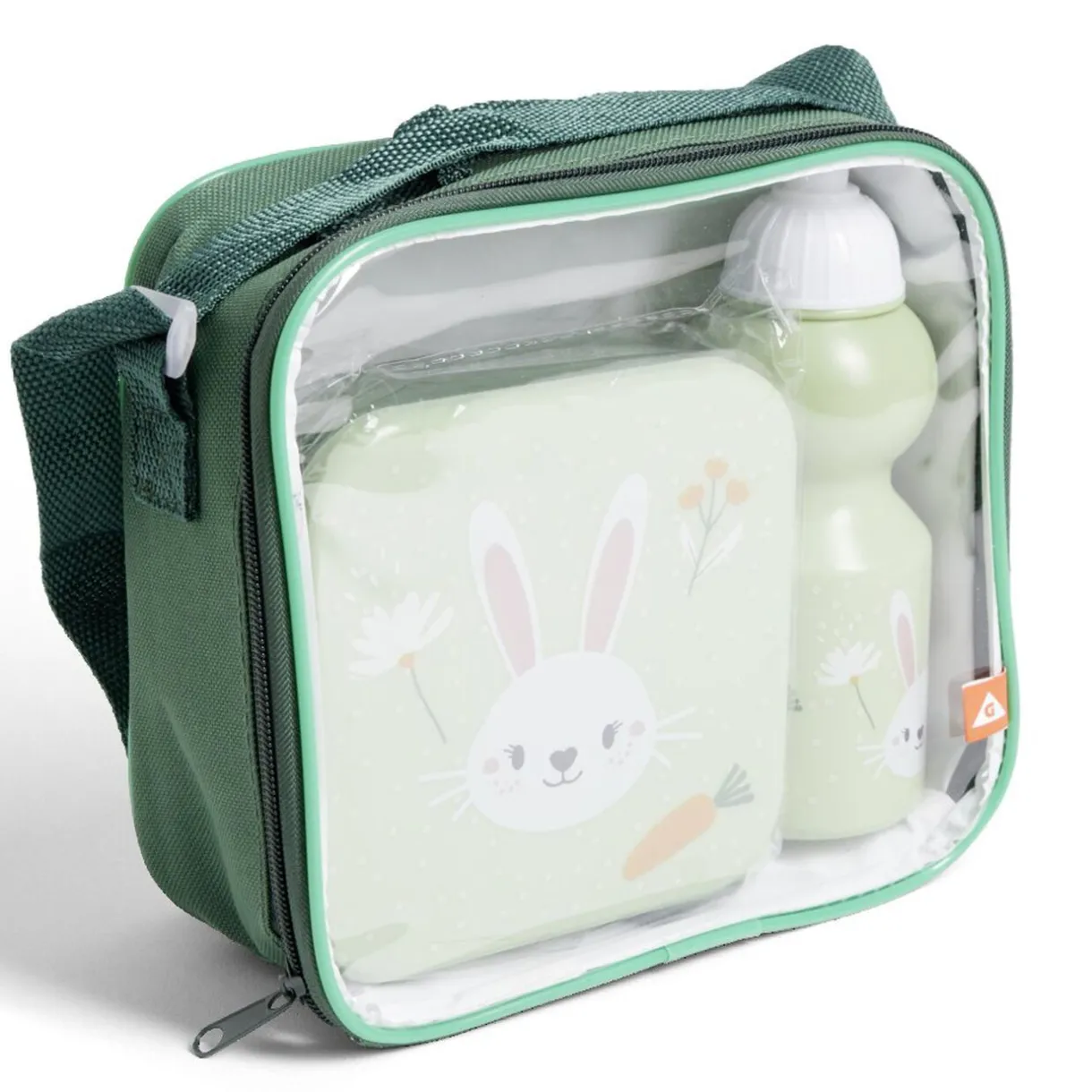 Gifi Lunchbox enfant 720ml avec gourde 350ml et sac de transport lapin vert New