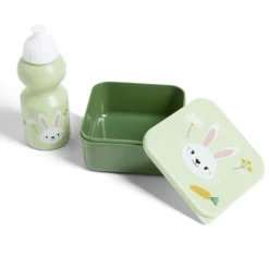 Gifi Lunchbox enfant 720ml avec gourde 350ml et sac de transport lapin vert New