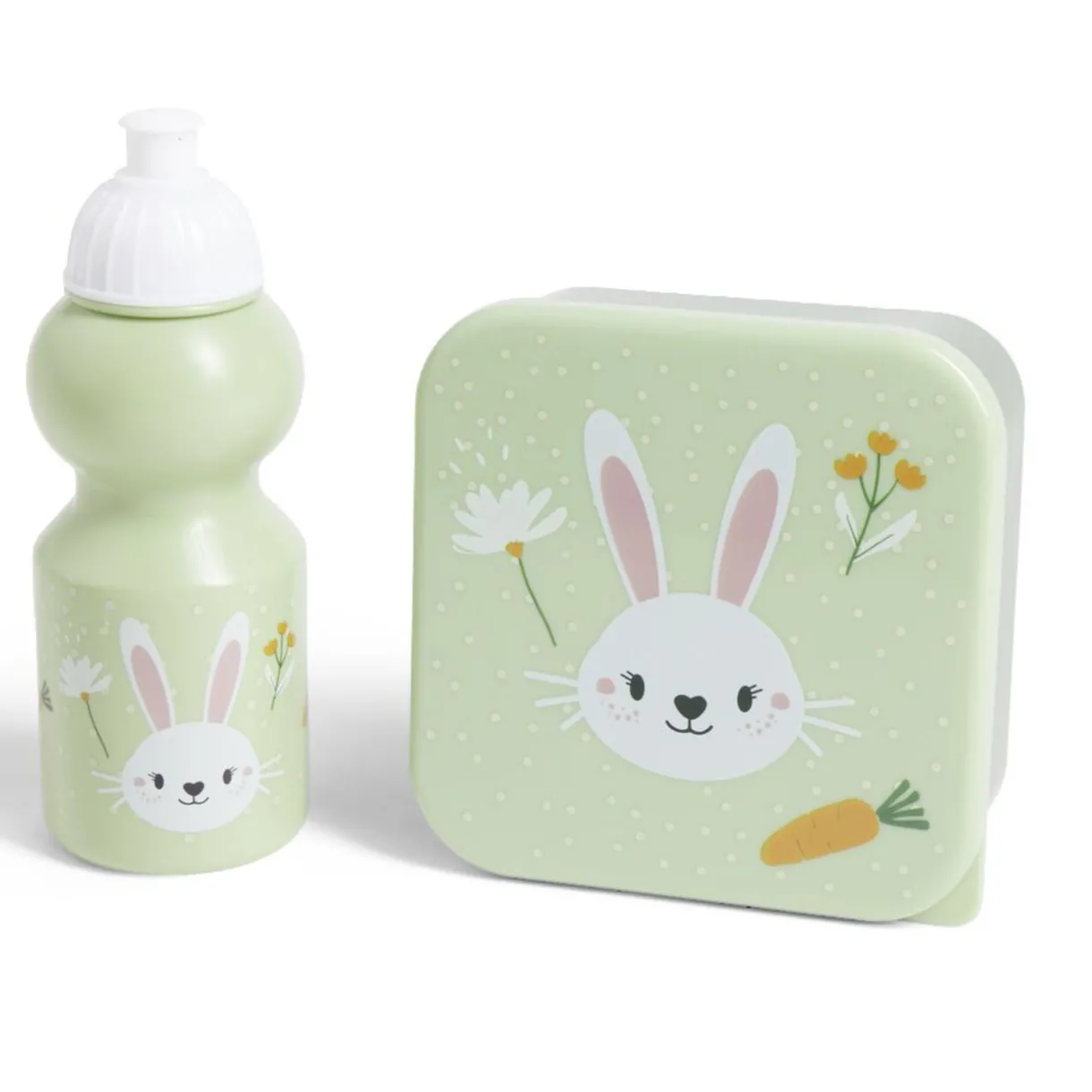 Gifi Lunchbox enfant 720ml avec gourde 350ml et sac de transport lapin vert New