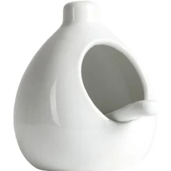 Gifi Main à sel + cuillère en céramique blanc