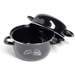Gifi Marmite à moules avec couvercle Ø20,5cm acier noir Best