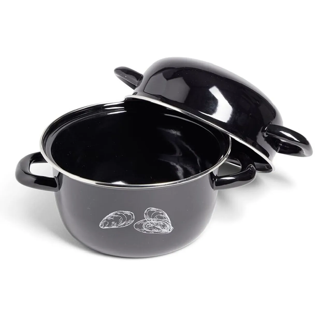 Gifi Marmite à moules avec couvercle Ø20,5cm acier noir Best