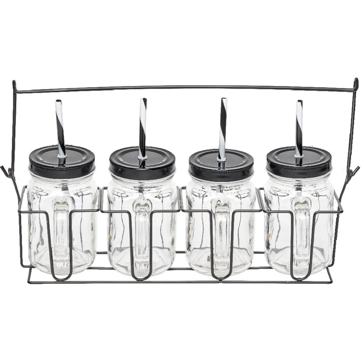 Gifi Mason jar "Happy" avec paille x4