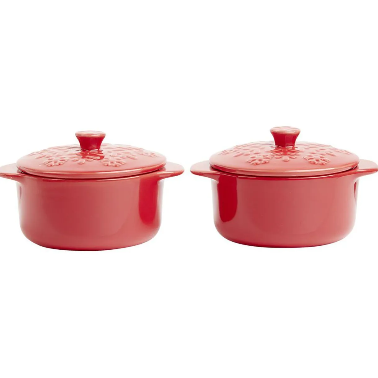 Gifi Mini cocotte en céramique motif flocon rouge x2 Best