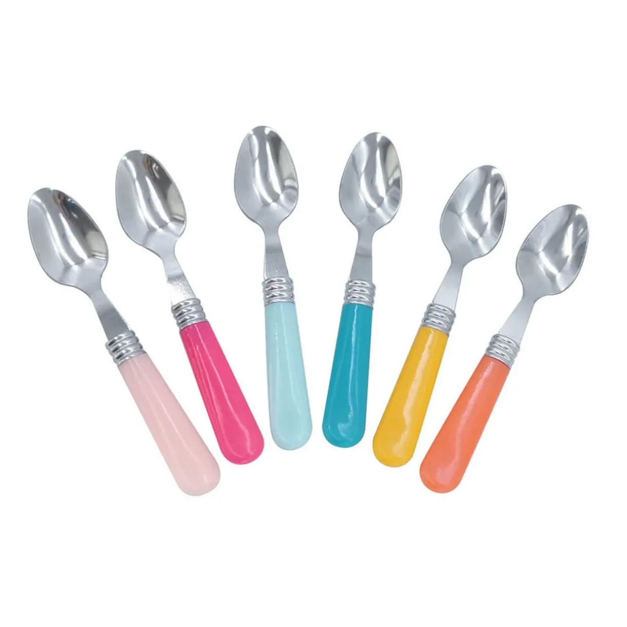 Gifi Mini cuillère inox manche plastique multicolore x6