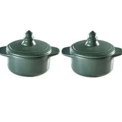 Gifi Minis cocottes vertes avec couvercle poignée forme sapin x2 Clearance