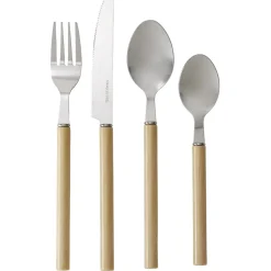 Gifi Ménagère 24 couverts inox manche plastique beige