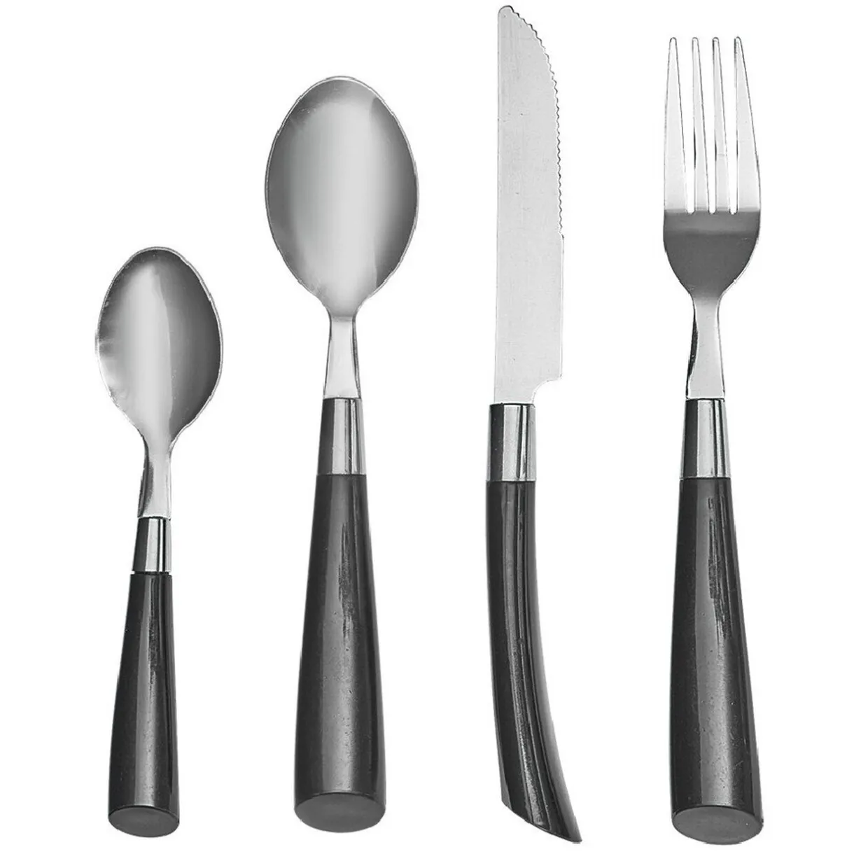 Gifi Ménagère 24 pièces avec support noir blanc