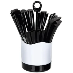 Gifi Ménagère 24 pièces avec support noir blanc