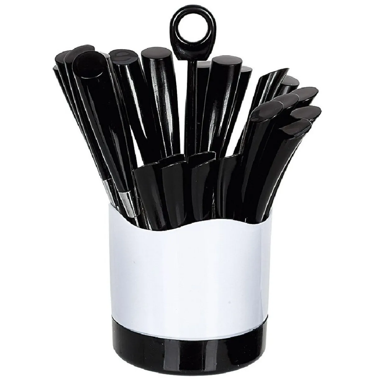 Gifi Ménagère 24 pièces avec support noir blanc