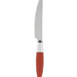Gifi Ménagère 24 pièces avec support inox manche plastique rouge